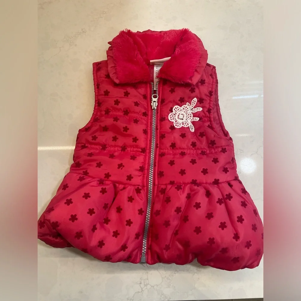 Little Lass Red Vest Size 24 Months.